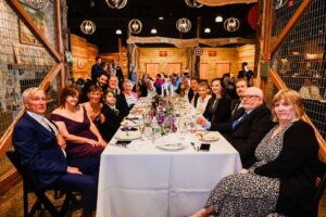 Axe throwing wedding reception